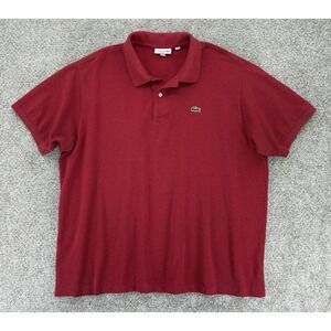 Lacoste Classic Fit Stretch Knit Polo Shirt Men's FR 8 US 3XL Red Made in Peru